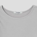 8 seconds Ribbed Panel T-shirt – Light Grey