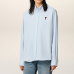 ami Adc Striped Shirt – Sky Blue