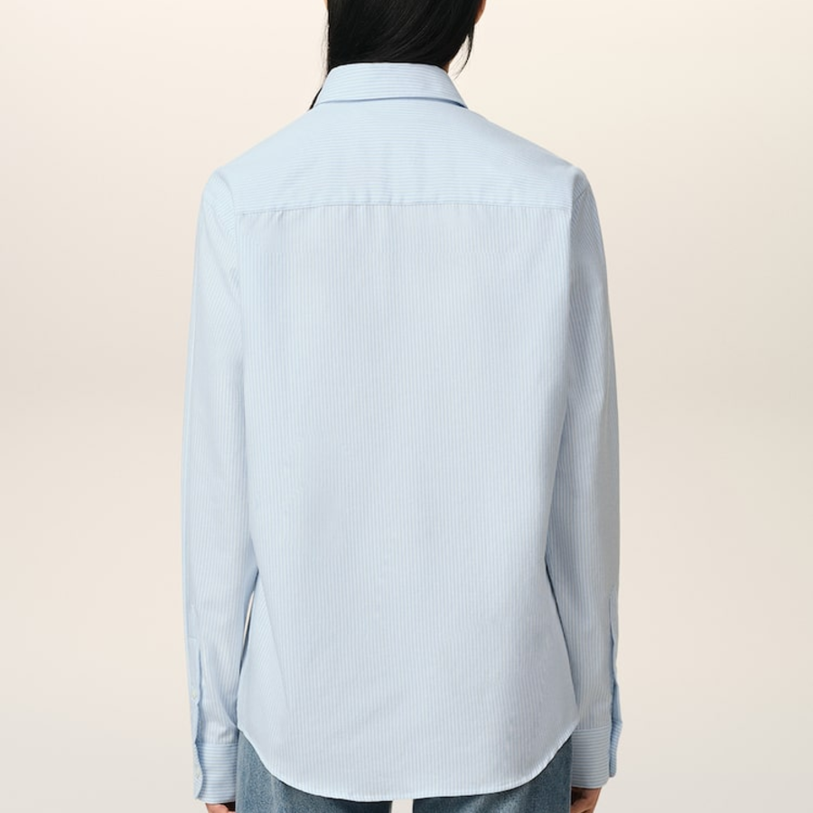 ami Adc Striped Shirt – Sky Blue