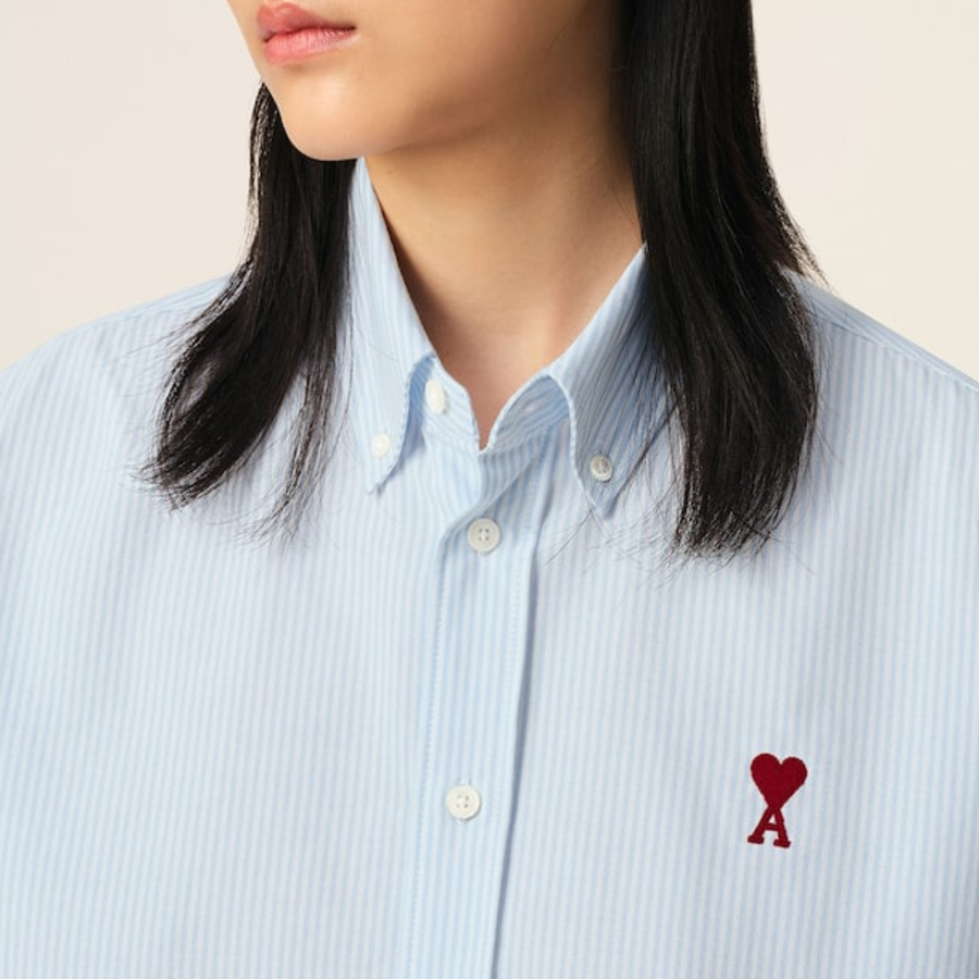 ami Adc Striped Shirt – Sky Blue