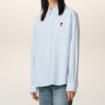 ami Adc Striped Shirt – Sky Blue