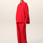 ami Back Slit Oversized Shirt – Coquelicot