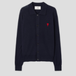 ami Red Adc Polo Cardigan – Night Blue