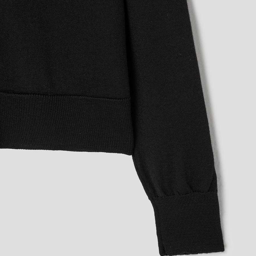 ami Red Adc Polo Cardigan – Wool Gabardine Black
