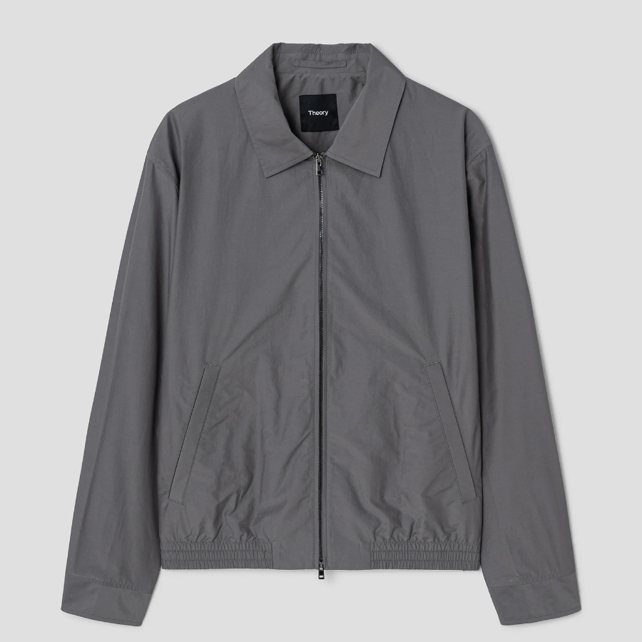 Theory Men Soft Lawn Zip Bluson - Carbon