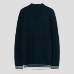 ami (Unisex) Ws Ribbed Cardigan – Vert/Ecru