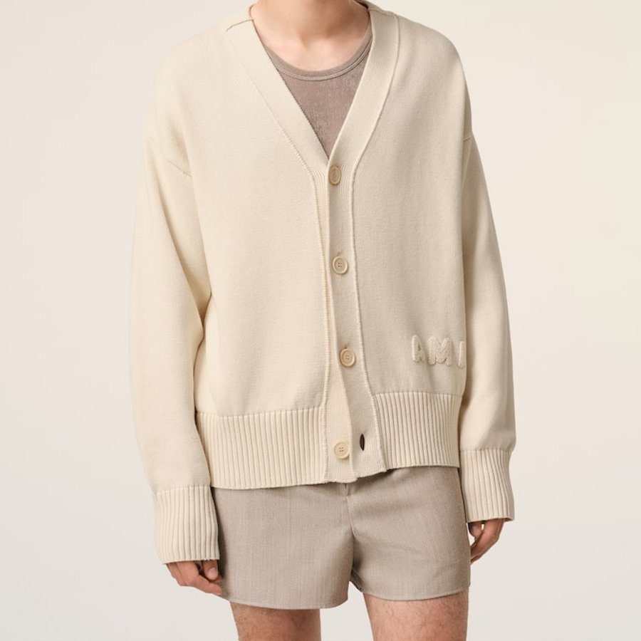 ami Ami Embroidered Cardigan – Cream