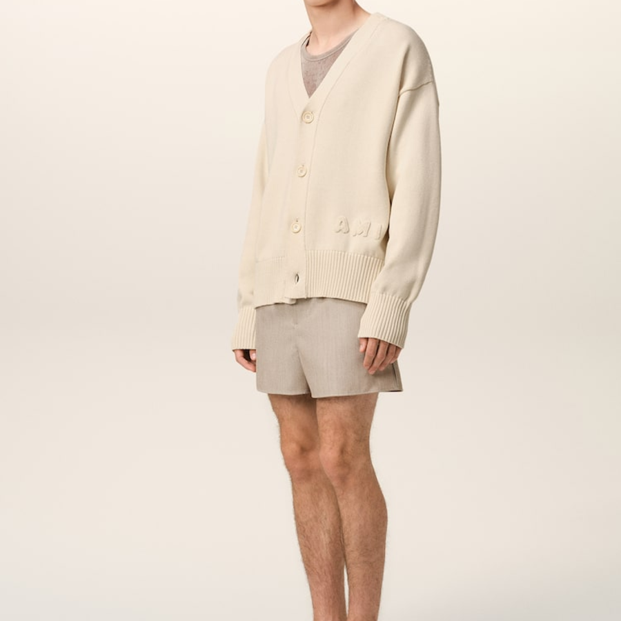 ami Ami Embroidered Cardigan – Cream