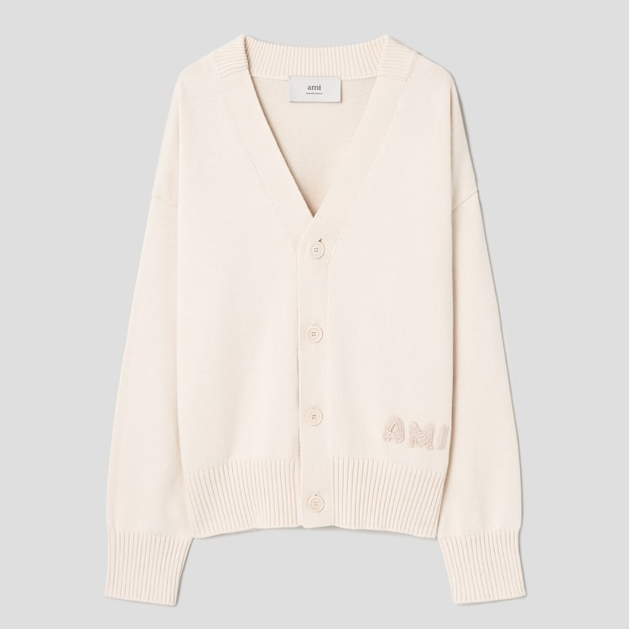 ami Ami Embroidered Cardigan – Cream