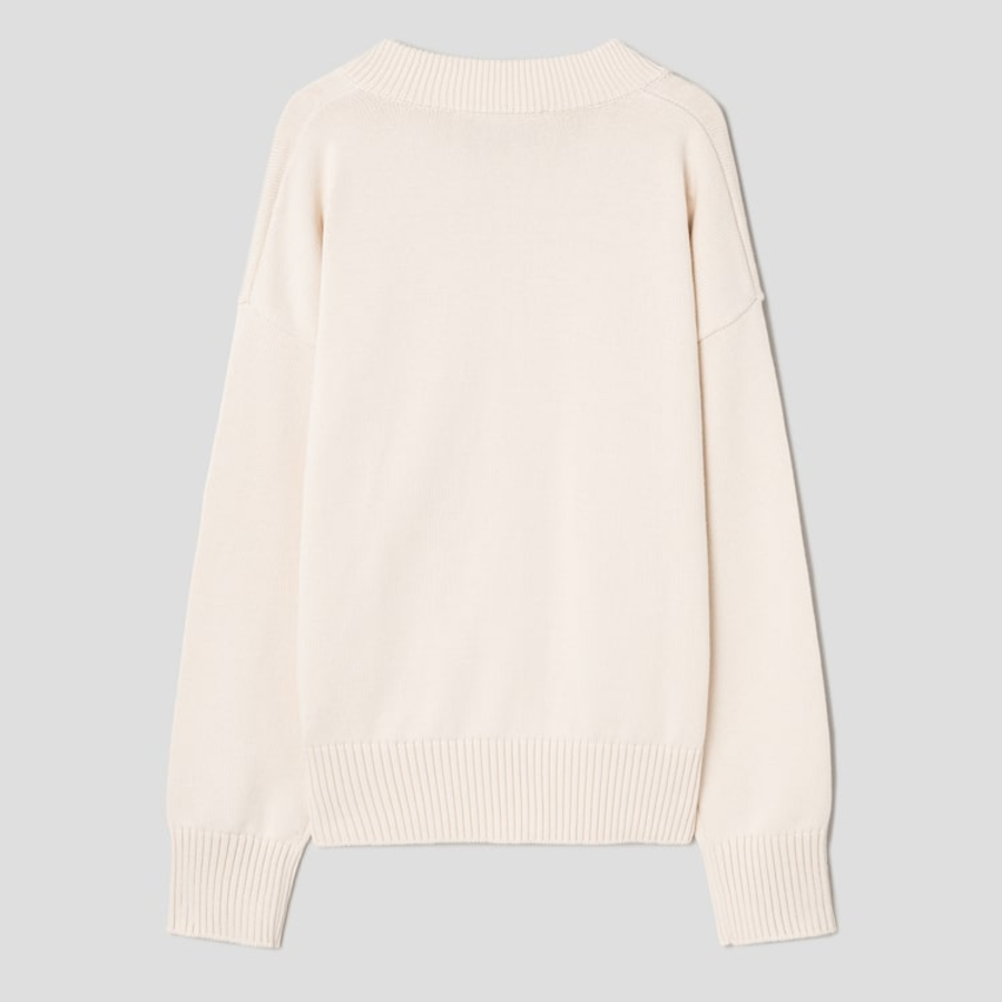 ami Ami Embroidered Cardigan – Cream