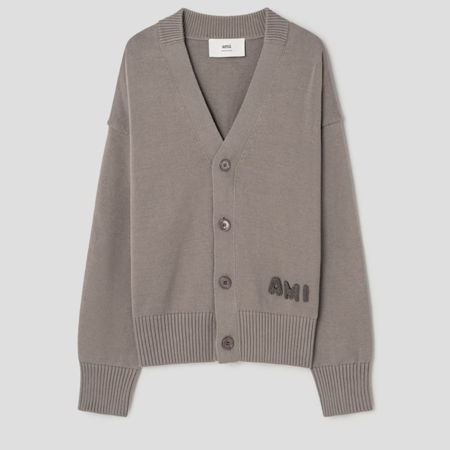 ami Ami Embroidered Cardigan – Ash