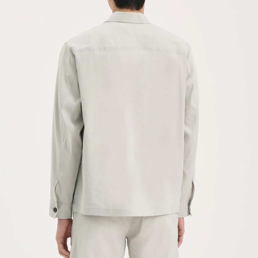 Theory Men Good Crunch Overshirt Jacket - Light Greenstone