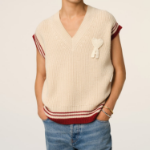 ami Adc Croche Ribbed Vest – Cream