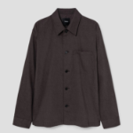 Theory Men Good Crunch Overshirt Jacket - Dark Mocha