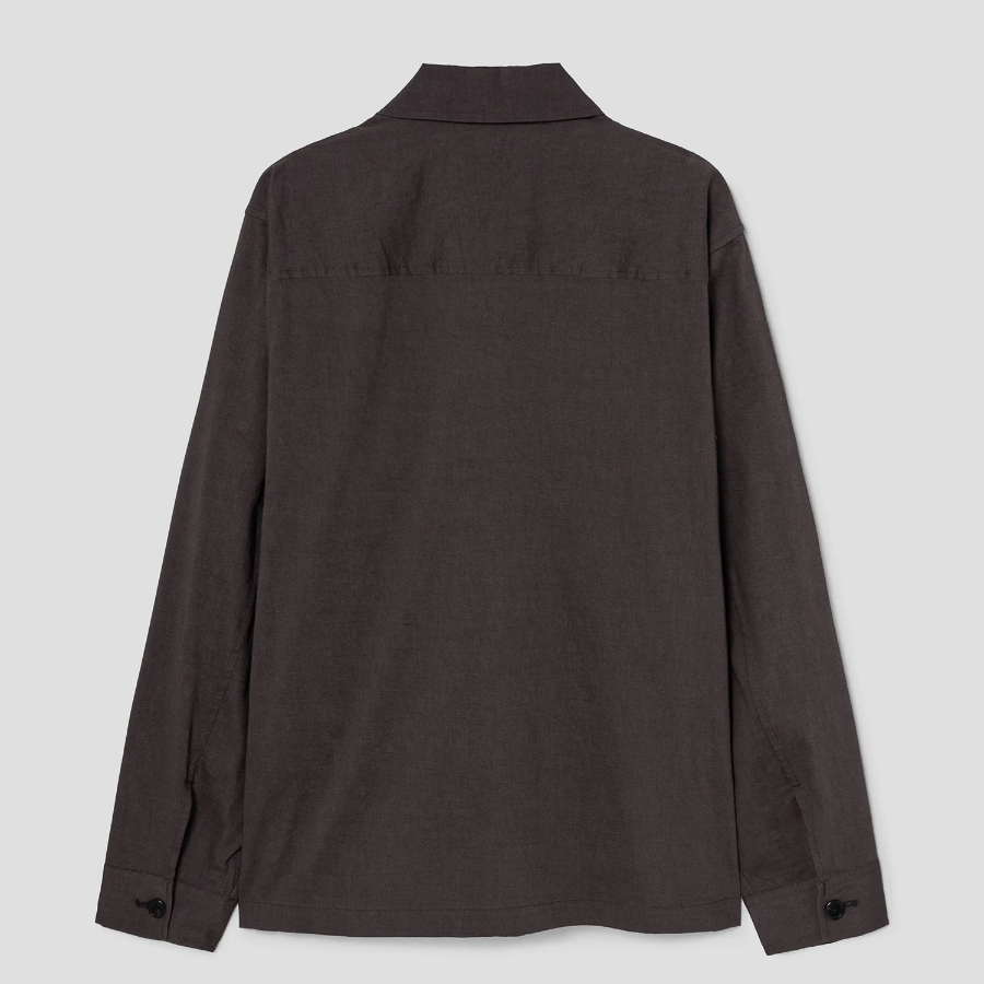 Theory Men Good Crunch Overshirt Jacket - Dark Mocha