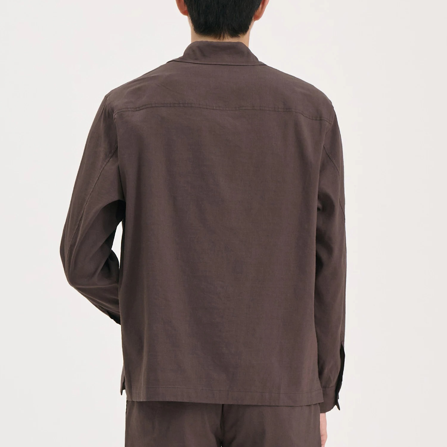 Theory Men Good Crunch Overshirt Jacket - Dark Mocha