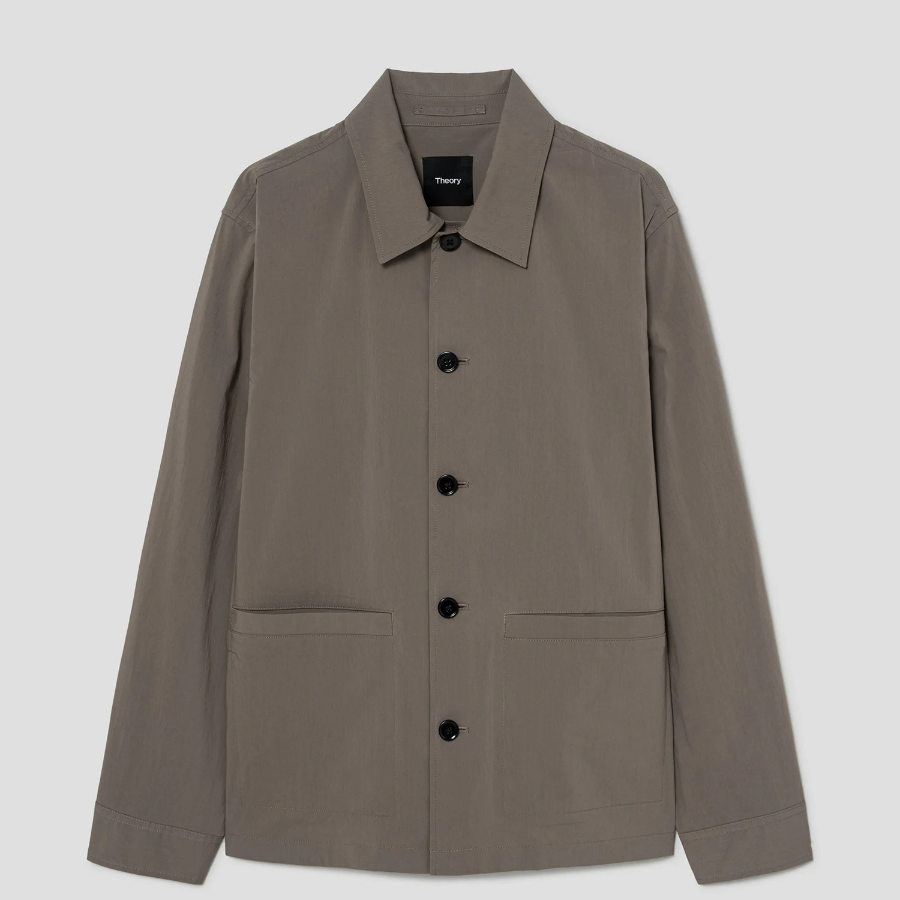 Theory Men Perform Poplin Chore Jacket - Walnut