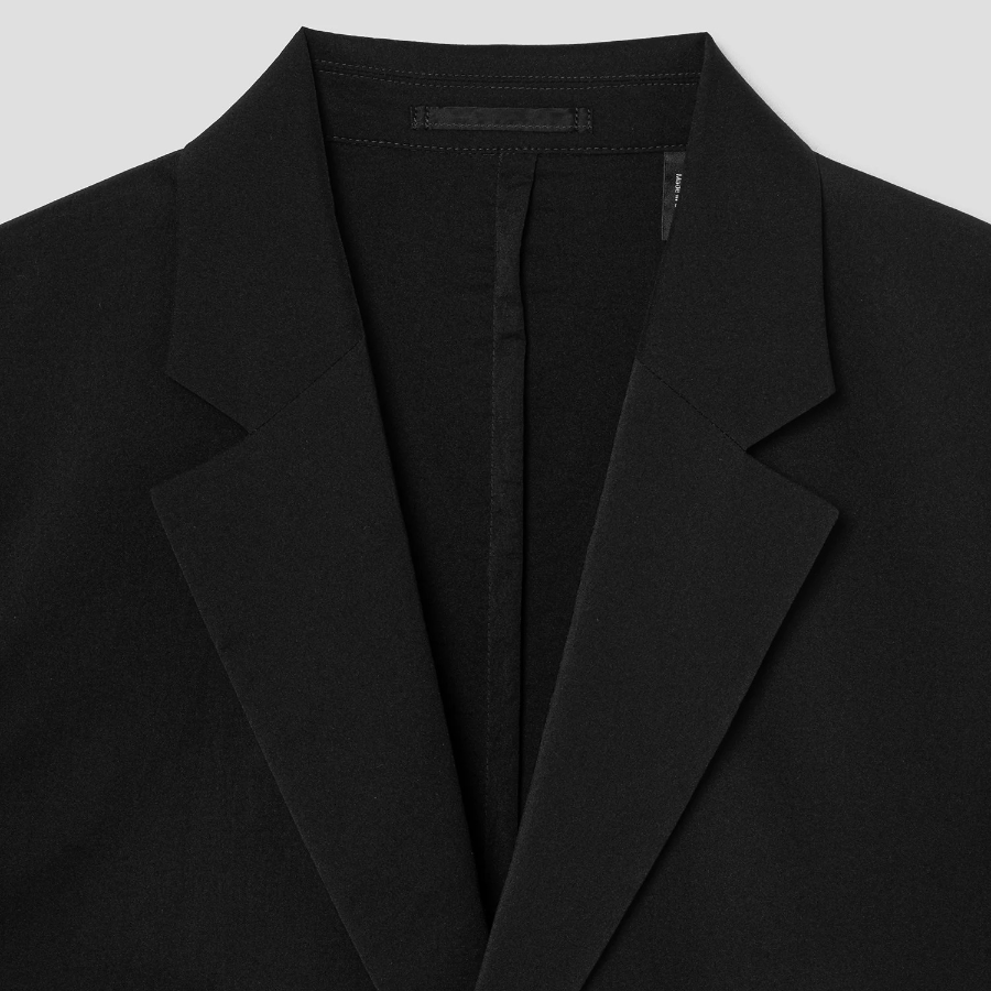 Theory Men Nylon Texture Boxy Blazer Jacket - Black
