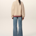 ami Adc Croche Ribbed V Neck Sweater – Cream