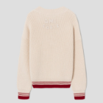 ami Adc Croche Ribbed V Neck Sweater – Cream