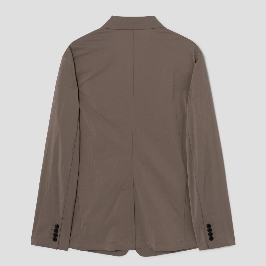 Theory Men Nylon Texture Boxy Blazer Jacket - Walnut