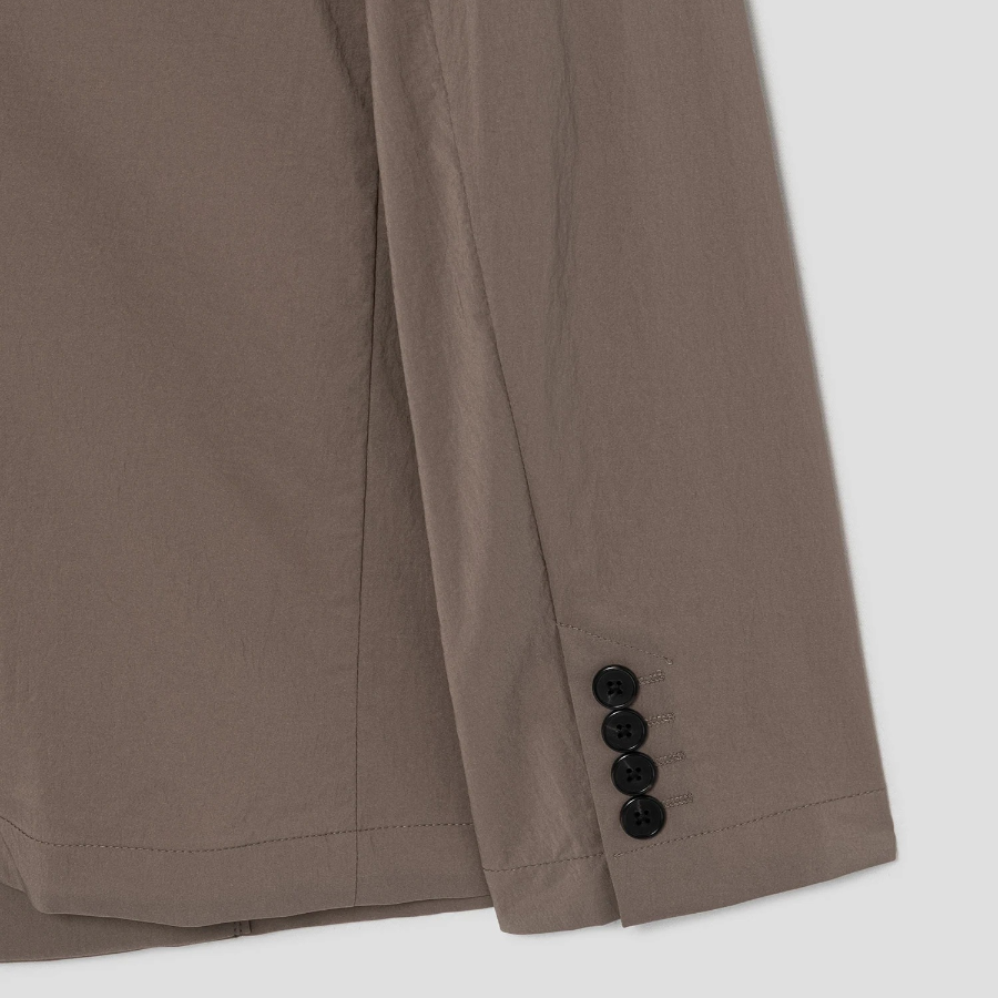 Theory Men Nylon Texture Boxy Blazer Jacket - Walnut