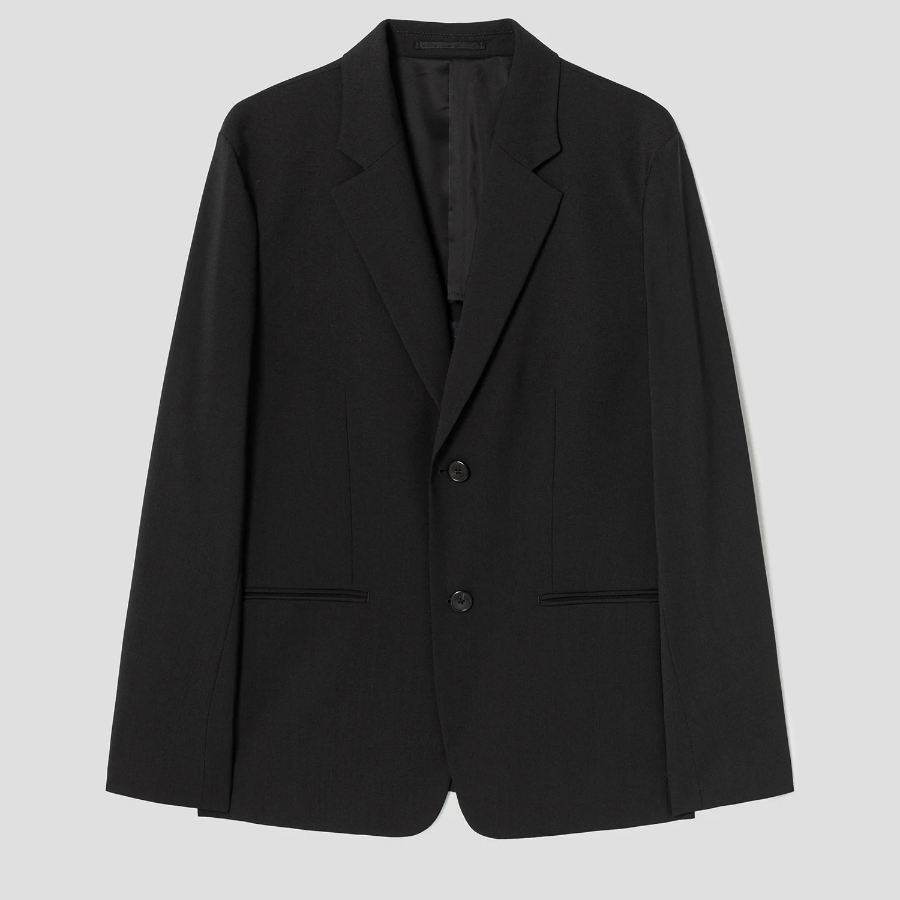 Theory Men Motion Wool Boxy Blazer Jacket - Black