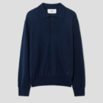 ami Tonal Adc Wool Silk Polo – Navy Blue