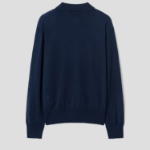 ami Tonal Adc Wool Silk Polo – Navy Blue