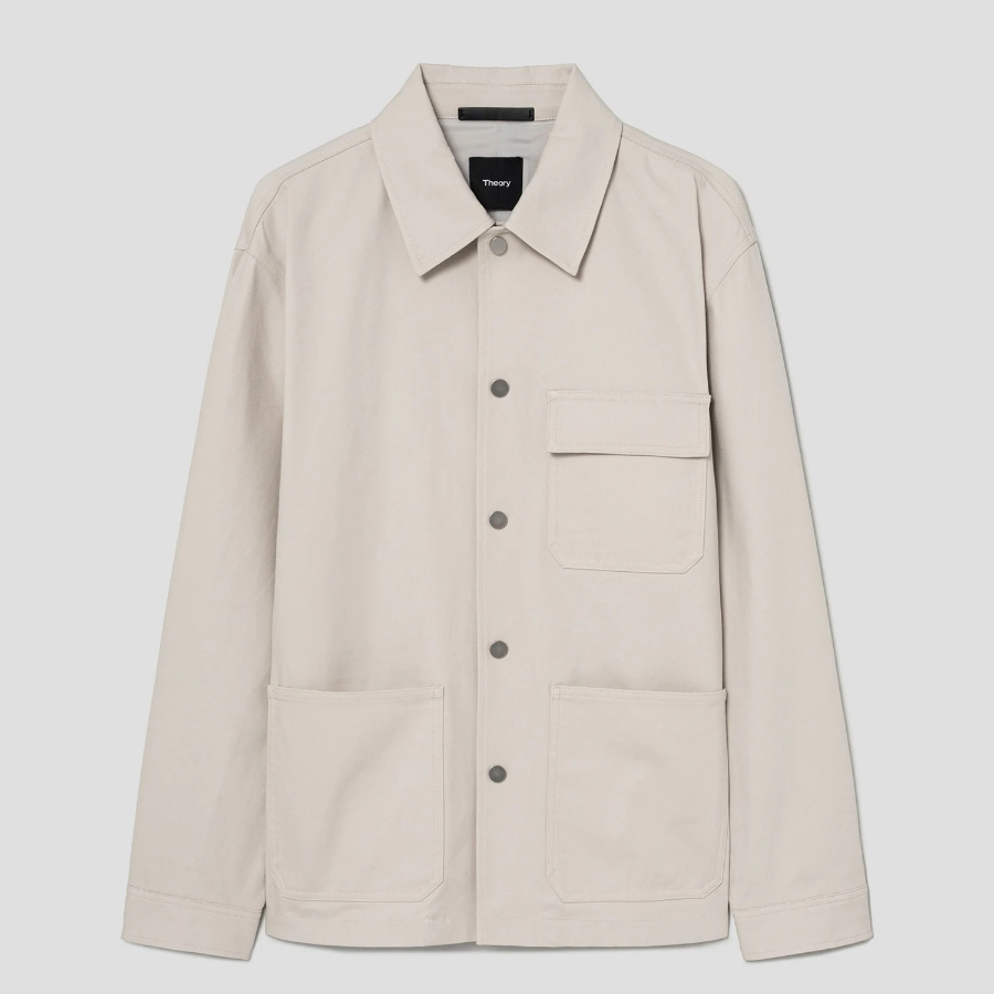 Theory Men Canvas Stretch Utility Coat - Sand