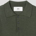 ami Tonal Adc Wool Silk Polo – Loden