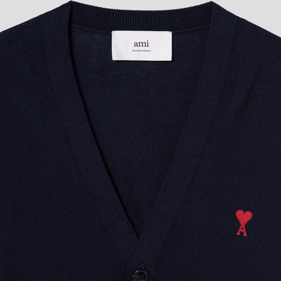 ami Red Adc Cardigan – Night Blue