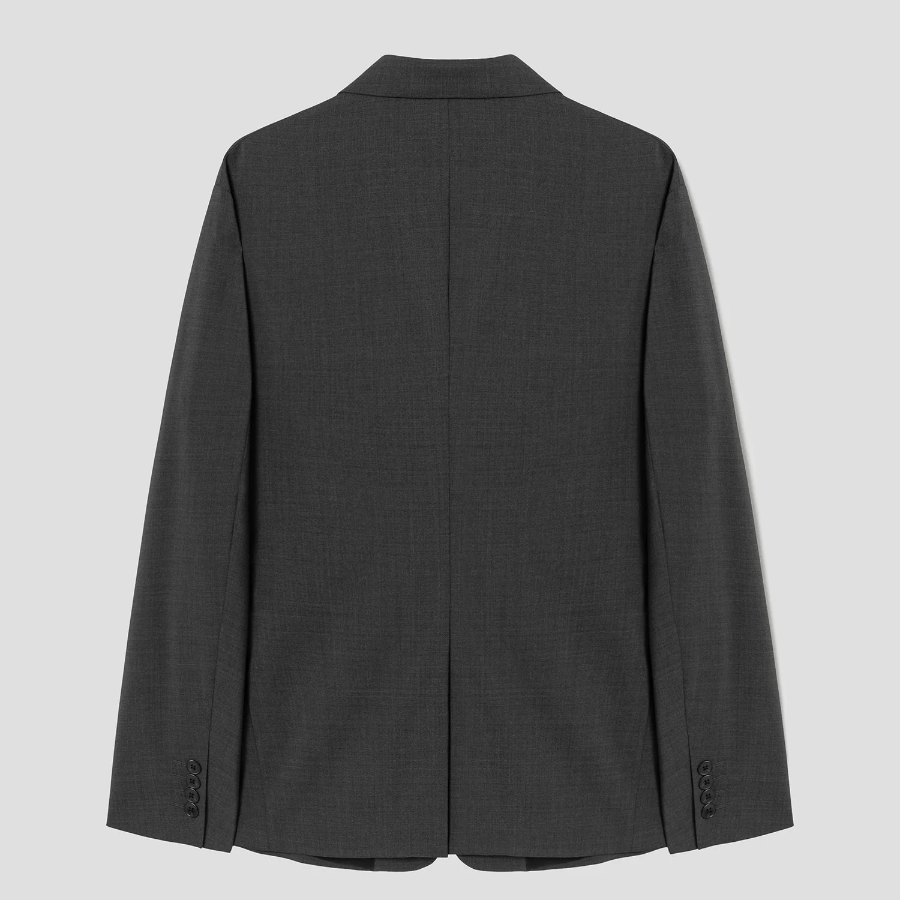 Theory Men Motion Wool Boxy Blazer Jacket - Charcoal Melange