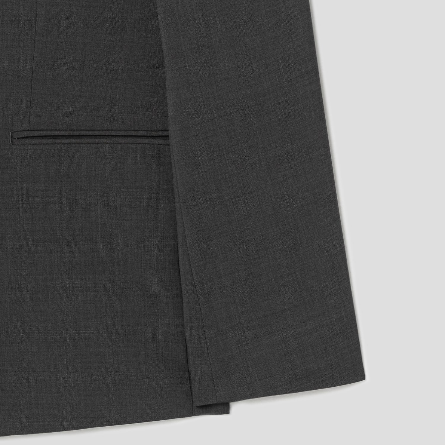 Theory Men Motion Wool Boxy Blazer Jacket - Charcoal Melange