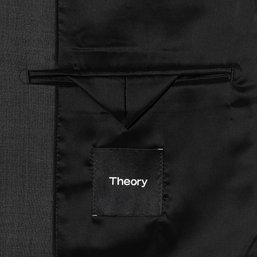Theory Men Motion Wool Boxy Blazer Jacket - Charcoal Melange