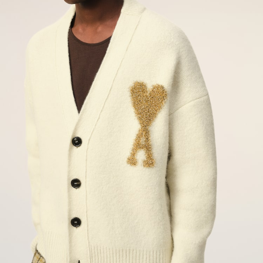 ami Gold Adc Cardigan – Off-White