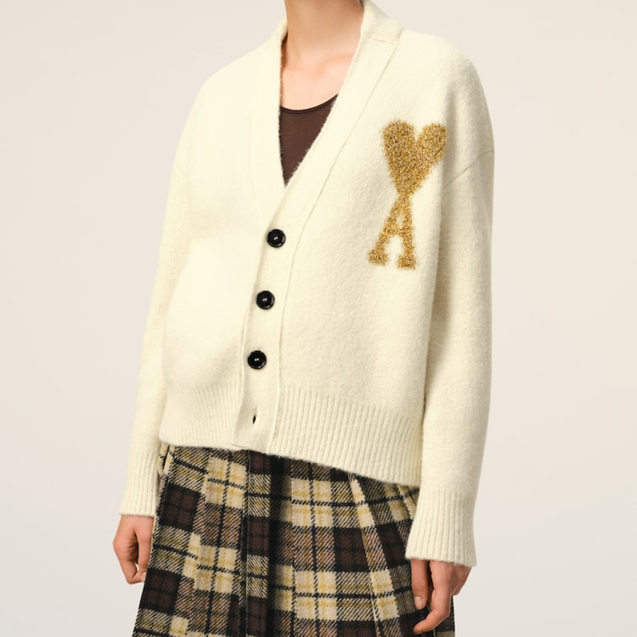 ami Gold Adc Cardigan – Off-White