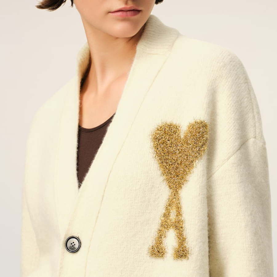 ami Gold Adc Cardigan – Off-White