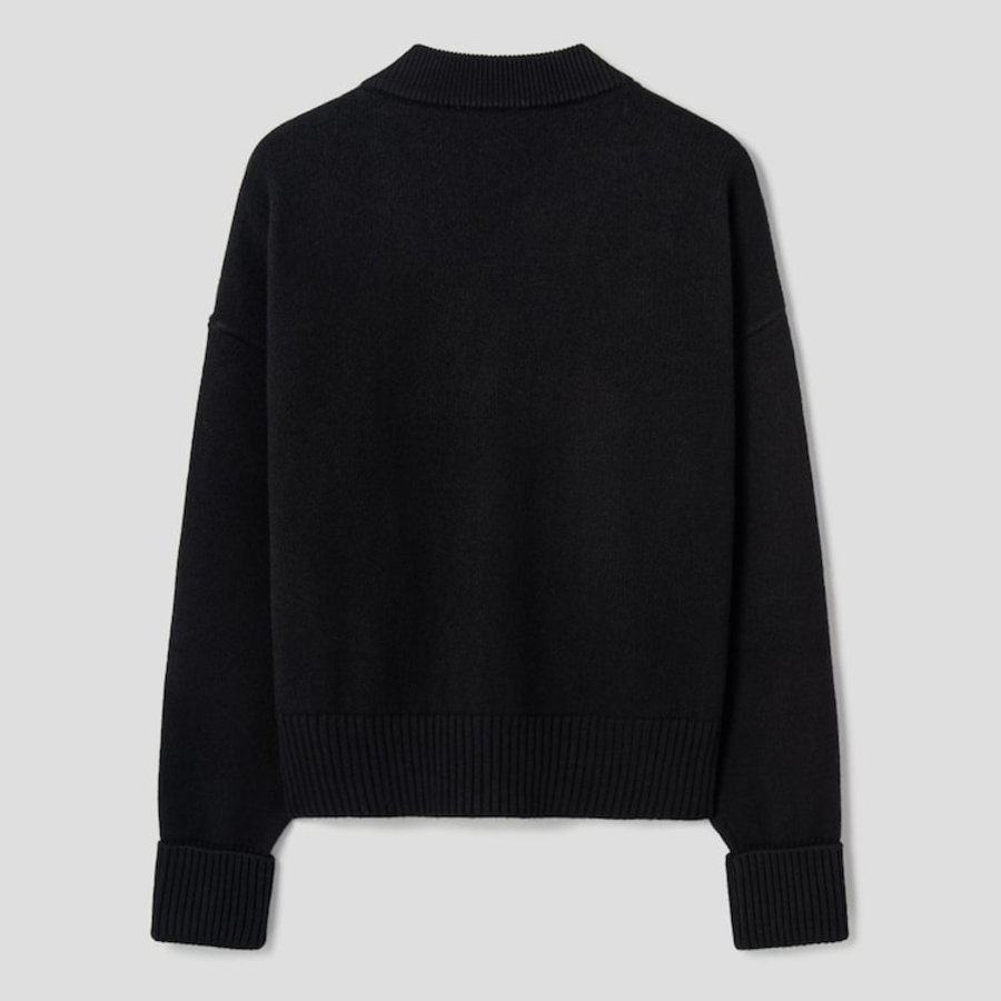 ami Intarsia Adc Cardigan – Black