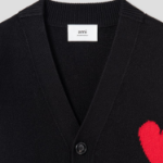 ami Intarsia Adc Cardigan – Black