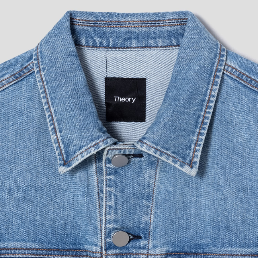 Theory Men Beryl Denim City Trucker Jacket - Super Light Wash