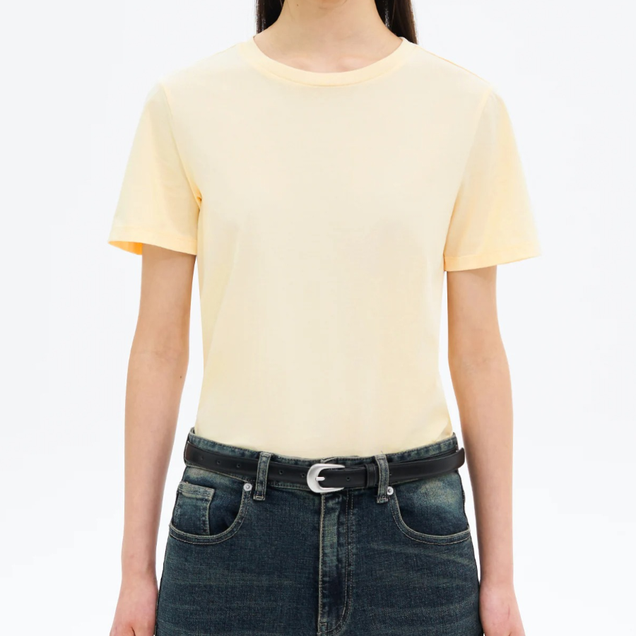 8 seconds Basic Round Neck Short Sleeve T-Shirt — Yellow