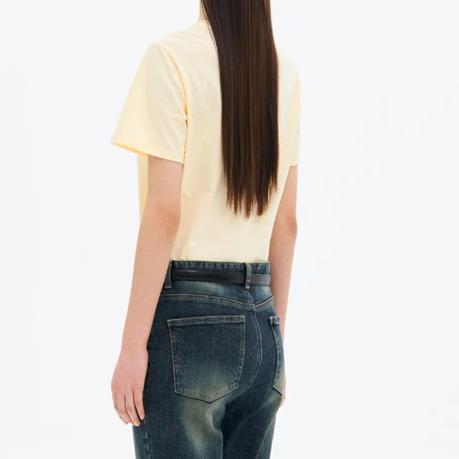 8 seconds Basic Round Neck Short Sleeve T-Shirt — Yellow