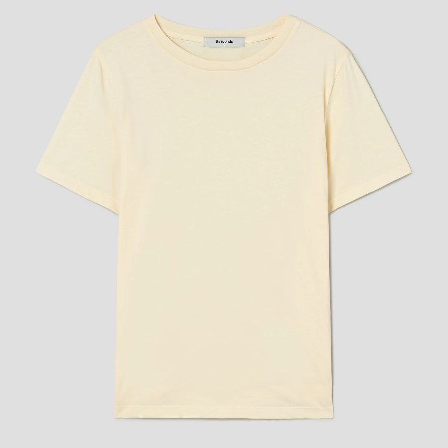 8 seconds Basic Round Neck Short Sleeve T-Shirt — Yellow