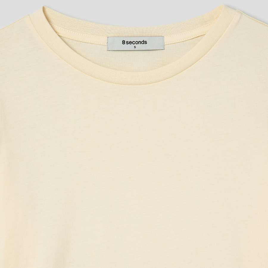 8 seconds Basic Round Neck Short Sleeve T-Shirt — Yellow