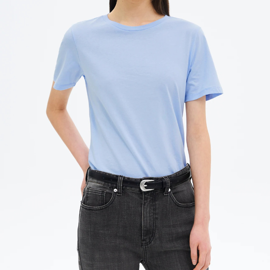 8 seconds Basic Round Neck Short Sleeve T-Shirt — Sky Blue