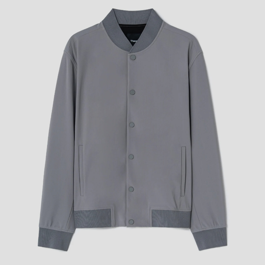 Theory Men Precision Ponte Murphy Jacket - Soft Grey