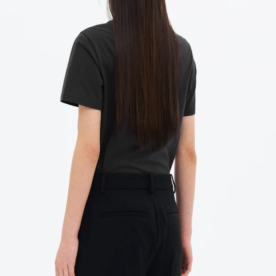 8 seconds Basic Round Neck Short Sleeve T-Shirt — Ash