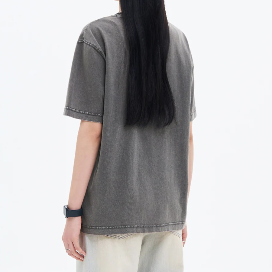 8 seconds Garment-Dyed Graphic Oversized Short Sleeve T-Shirt — Ash