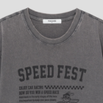 8 seconds Garment-Dyed Graphic Oversized Short Sleeve T-Shirt — Ash